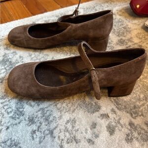 NWOT Jeffery Campbell Elegant Brown Suede Mary Jane Shoes sz 7.5